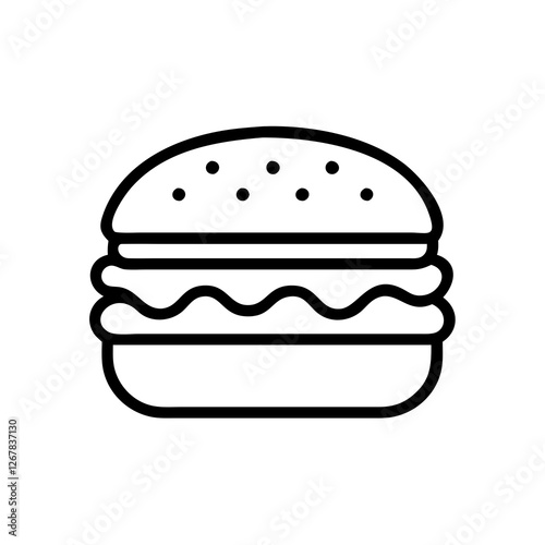 hamburger outline vector illustration on transparent background 