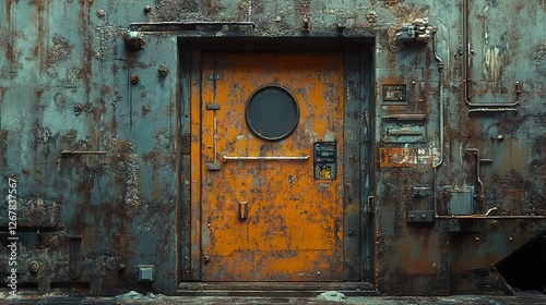 Rusty Metal Door: Grunge Industrial Architecture photo