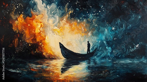 Solitude in a Cosmic Sea: A Surreal Journey