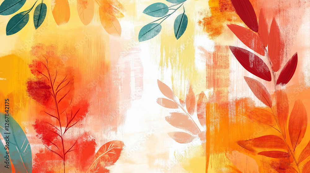 A vibrant pattern of red and yellow feathers evokes the warmth of autumn leaves A vibrant pattern of red and yellow feathers evokes the warmth of autumn leaves