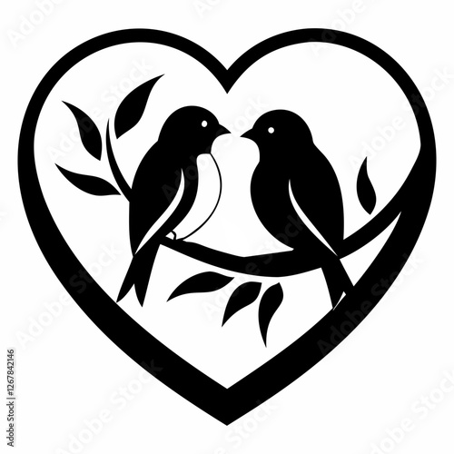 Love bird sitting on a branch