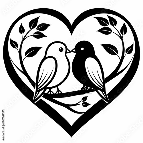 Love bird sitting on a branch