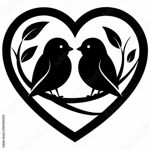 Love bird sitting on a branch