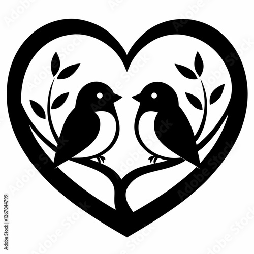 Love bird sitting on a branch