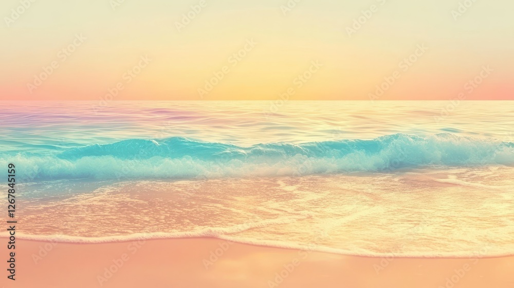 Obraz premium Gentle Abstract Ocean Horizon at Golden Beach