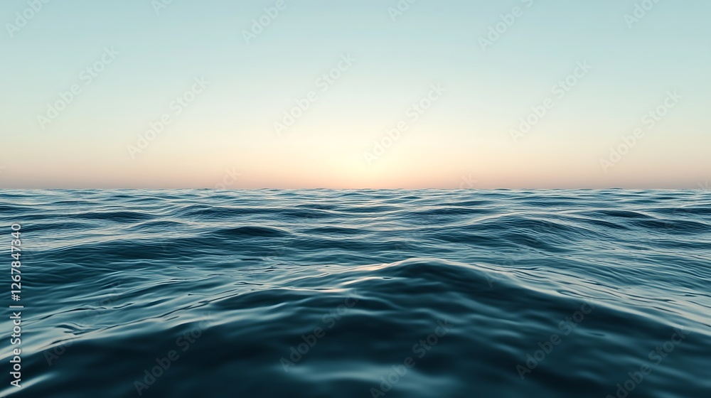 Obraz premium Serene Ocean Waves Sunset Sky View