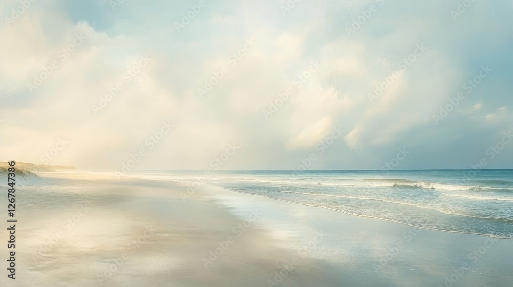 Obraz premium Soft Dreamy Seashore with Shimmering Bokeh Effects
