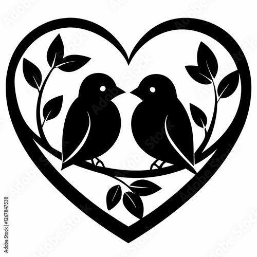 Love bird sitting on a branch