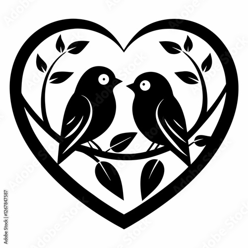 Love bird sitting on a branch