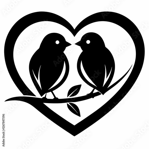 Love bird sitting on a branch