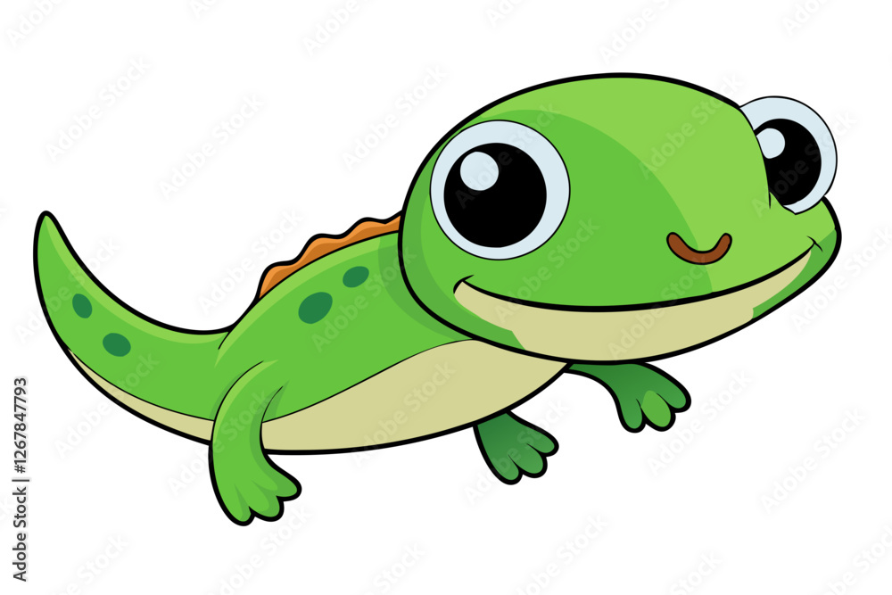 Fototapeta premium A vector of a cute tadpole