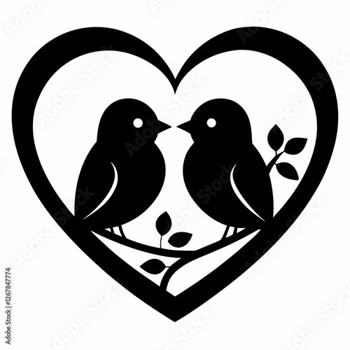 Love bird sitting on a branch