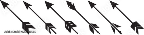 set of arrows silhouette, black and white silhouette, vector and illustration