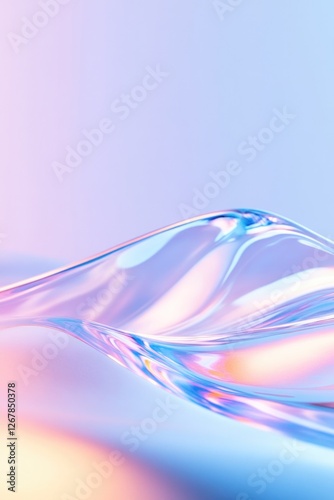 creative concept of holographic makeup applied in abstract swirls across smooth surface