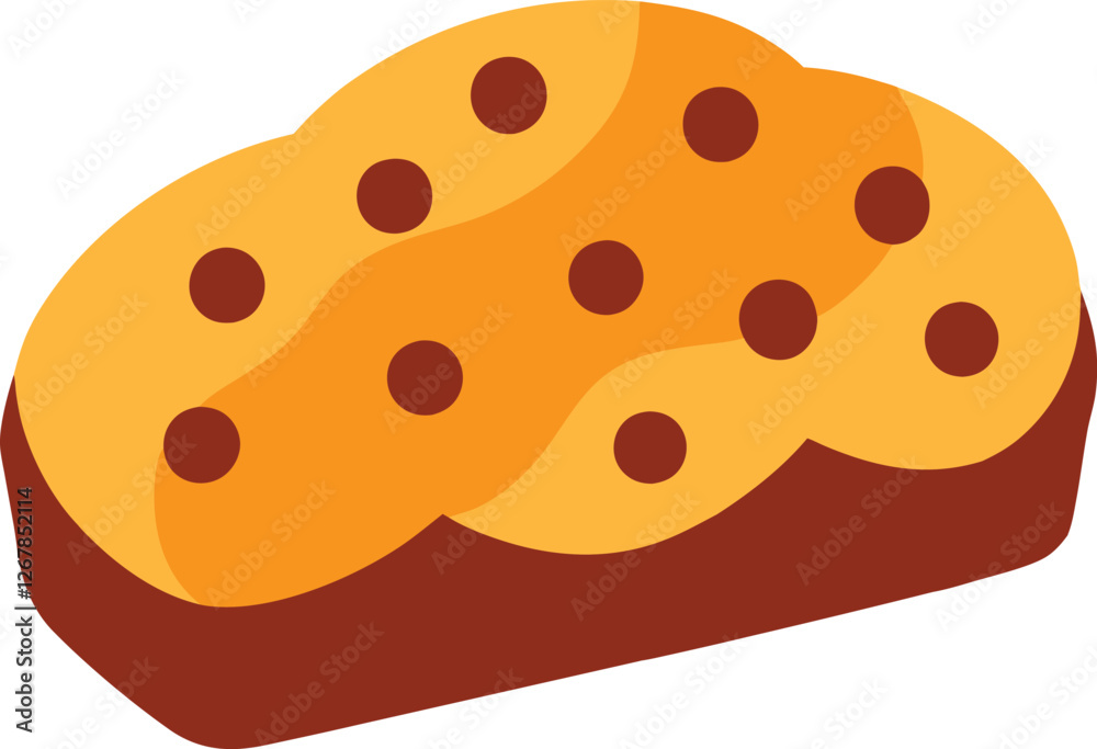 Barmbrack cake in Ireland vector illustration Barmbrack cake in Ireland vector illustration