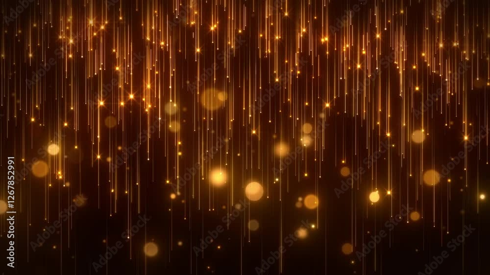 gold bokeh sparkling particles background loop