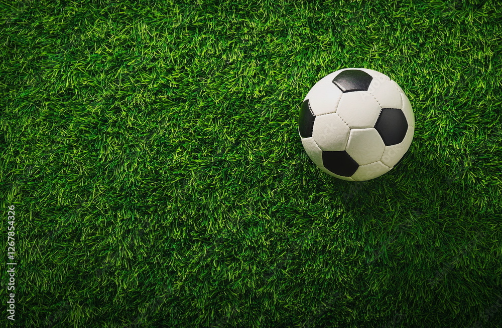Soccer ball on vibrant green grass field, top view. Perfect sports background with natural texture and bright colors, capturing the essence of football and outdoor play.
Soccer ball on vibrant green grass field, top view. Perfect sports background with natural texture and bright colors, capturing the essence of football and outdoor play.