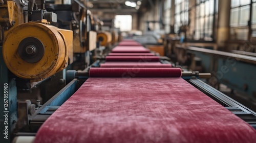 Wallpaper Mural Red conveyor belt on industrial assembly line Torontodigital.ca