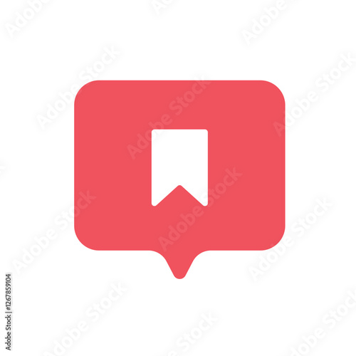 Red ribbon bookmark icon design