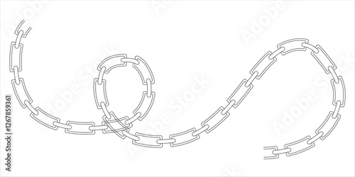 Chain Brush frames isolated on a white background. Chain brushes for fashion and  jewelry  digital illustration. Variety Design. EPS10
