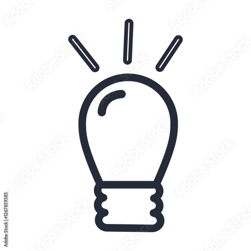 Line idea lamp icon design 