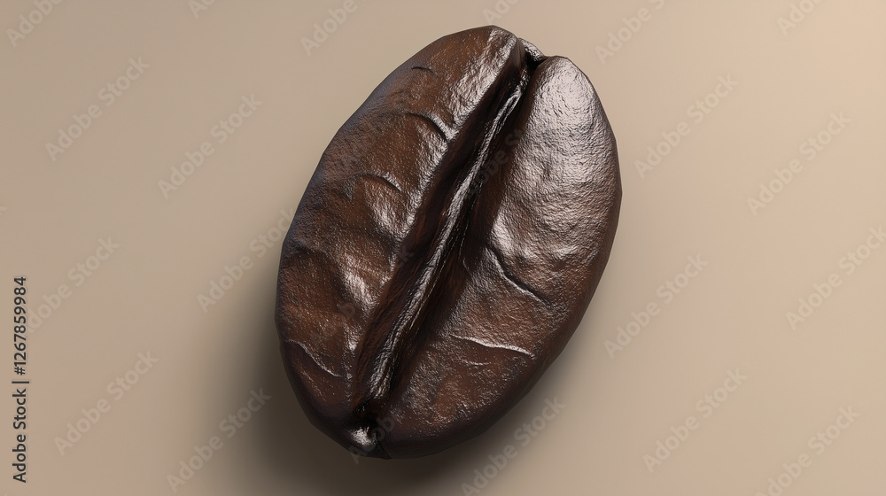 Hyper-realistic close-up of roasted coffee bean texture on a beige background Hyper-realistic close-up of roasted coffee bean texture on a beige background