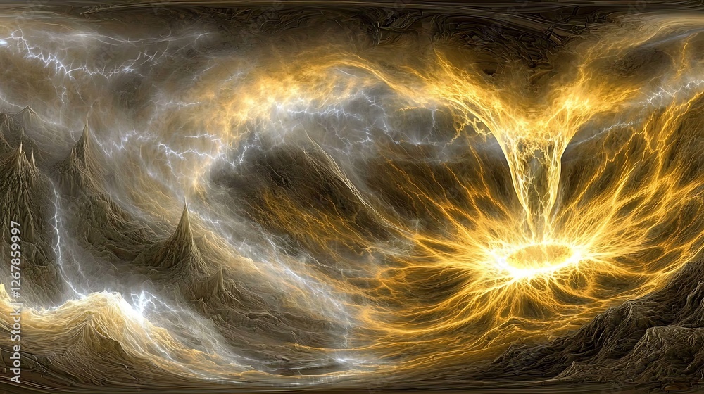 Naklejka premium Golden Energy Vortex