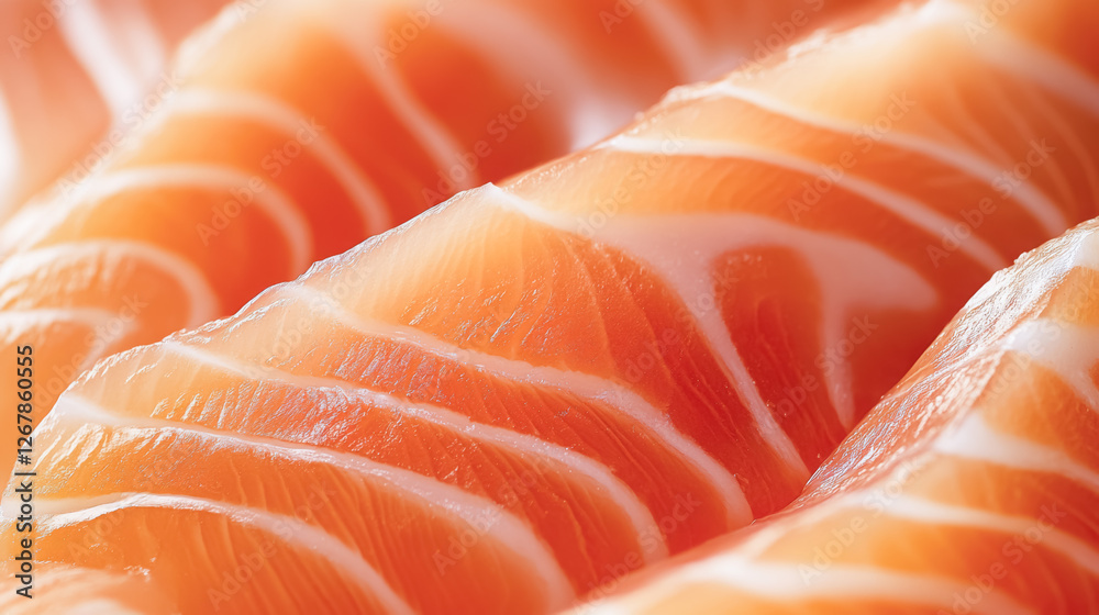 Close up view of raw salmon fillet showcasing marbled fat for culinary presentation Close up view of raw salmon fillet showcasing marbled fat for culinary presentation
