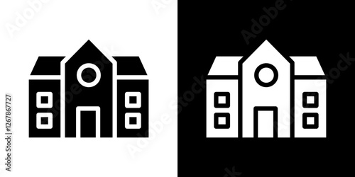 Campus icons vectors set in solid style.