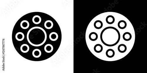 Car bearing icons vectors set in solid style.