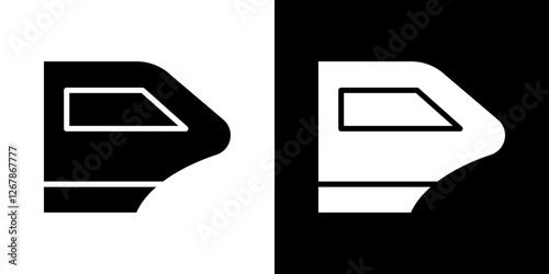 car door icons vectors set in solid style.