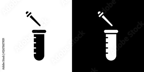 Chemical test icons vectors set in solid style.