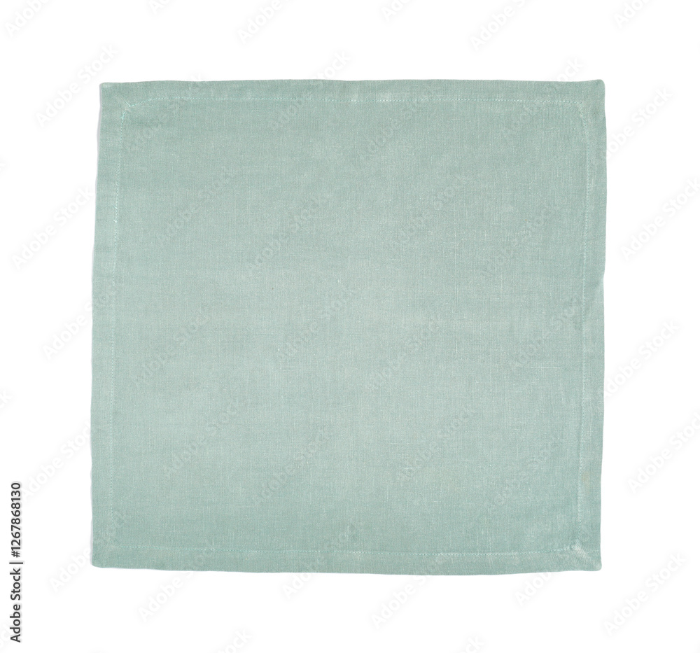 Grey napkin isolated on white, top view Grey napkin isolated on white, top view