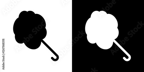 Cotton candy icons vectors set in solid style.