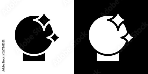Crystal ball icons vectors set in solid style.
