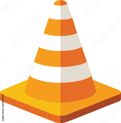 traffic cone vector, vector and illustration, vector style