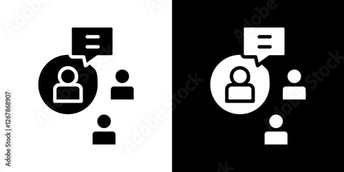 Expert opinion icons vectors set in solid style.