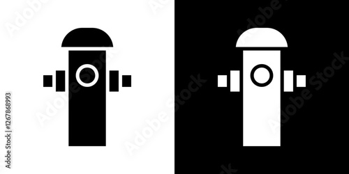 Fire hydrant icons vectors set in solid style.