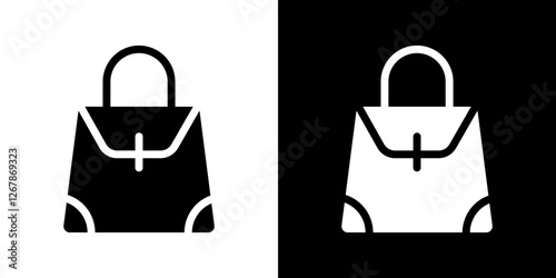 Handbag icons vectors set in solid style.