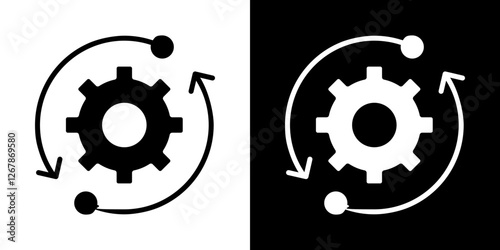 Implementation icons vectors set in solid style.