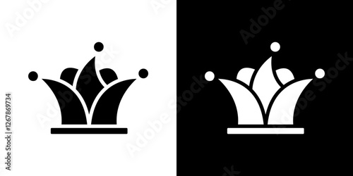 Joker hat icons vectors set in solid style.