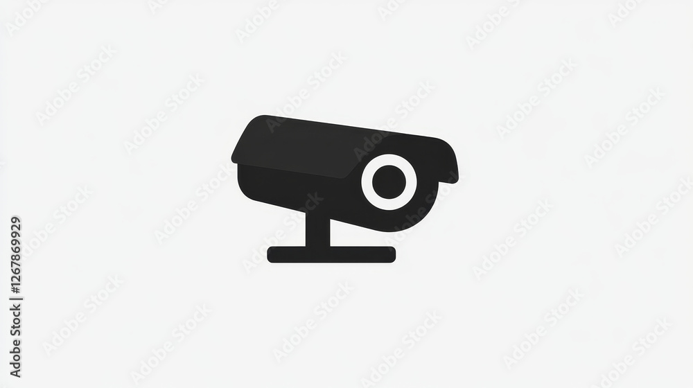 A black pictogram representing a security camera, symbolizing closed-circuit television (CCTV) A black pictogram representing a security camera, symbolizing closed-circuit television (CCTV)