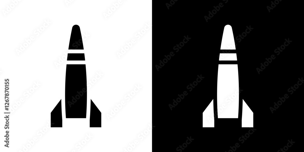 Missile icons vectors set in solid style. Missile icons vectors set in solid style.