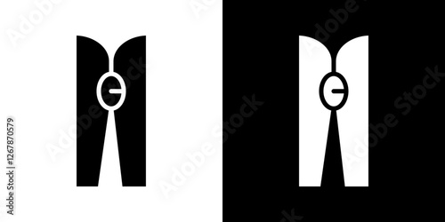 Peg icons vectors set in solid style.