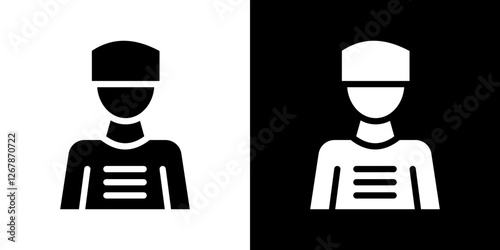 Prisoner icons vectors set in solid style.