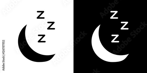 Sleep icons vectors set in solid style.