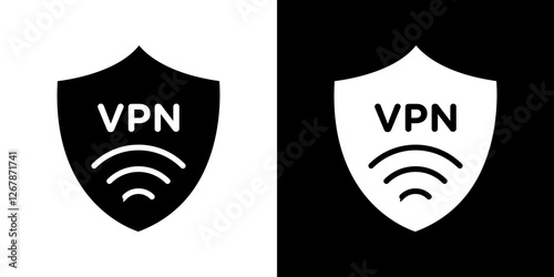 Vpn icons vectors set in solid style.