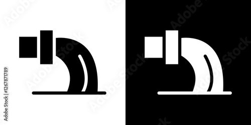Waste water icons vectors set in solid style.