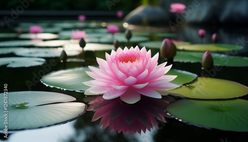 pink water lily