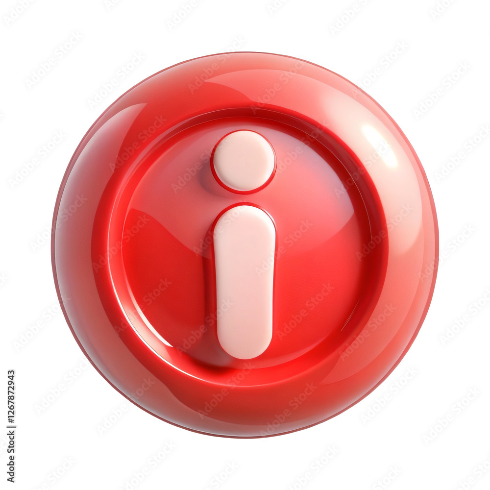 Glossy Red Information Icon on Black Background Glossy Red Information Icon on Black Background